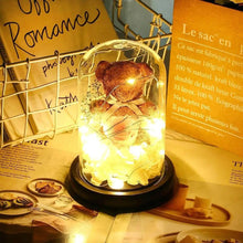 Load image into Gallery viewer, Enchanted Red Rose Teddy Bear In Glass Dome With LED Light - Best Wedding Decoration Birthday Valentine's Day Gift