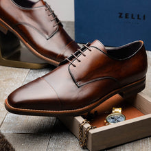 Load image into Gallery viewer, 25-550-CST ENZO Italian Calfskin Cap Toe Chestnut