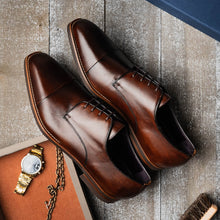 Load image into Gallery viewer, 25-550-CST ENZO Italian Calfskin Cap Toe Chestnut