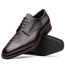 Load image into Gallery viewer, 25-550-GRY ENZO Italian Calfskin Cap Toe Burnished Black