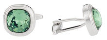 Load image into Gallery viewer, Erinite Green Crystal Cufflinks