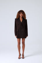 Load image into Gallery viewer, Broadway Monica Double-Breasted Virgin Wool Blazer in Dark Coffee