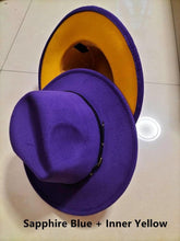 Load image into Gallery viewer, Stylish Fedora Hat - Trendy Color-Blocked Wool Design for a Chic Look