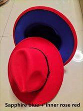 Load image into Gallery viewer, Stylish Fedora Hat - Trendy Color-Blocked Wool Design for a Chic Look