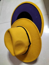 Load image into Gallery viewer, Stylish Fedora Hat - Trendy Color-Blocked Wool Design for a Chic Look
