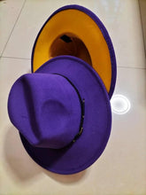 Load image into Gallery viewer, Stylish Fedora Hat - Trendy Color-Blocked Wool Design for a Chic Look
