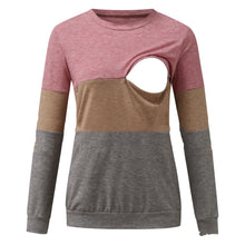 Load image into Gallery viewer, Chic Colorblock Nursing Crew T-Shirt - # BAGE211510106-NURSG