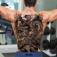 Load image into Gallery viewer, Extra Large Back Temporary Lion Tatoo Sticker Waterproof Black Luxury Big Modern Design For Mens