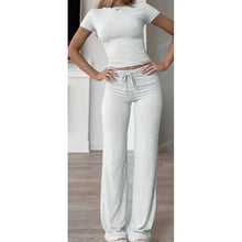 Load image into Gallery viewer, Casual Solid 2-Piece T-Shirt & Pants Set