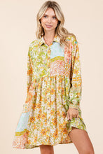 Load image into Gallery viewer, New Summer Floral Button Detail Long Sleeve Shirt Dress For Women – Elegant, Trendy, Fluttering, Feminine & Timeless Chic