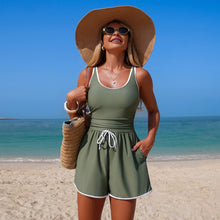 Load image into Gallery viewer, Women's Minimalist Sports One-Piece Swimsuit – Solid Color Sleeveless