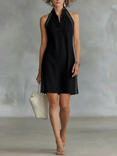 Load image into Gallery viewer, Women’s Sleeveless Button-Up Collar Shirt Dress
