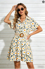 Load image into Gallery viewer, Women’s Belted Short Sleeve Midi Dress