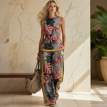 Load image into Gallery viewer, Printed Retro Sleeveless Top & Wide-Leg Pants Set | 12 Prints S–5XL
