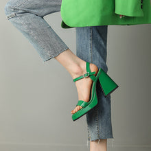 Load image into Gallery viewer, Women's Round Toe Chunky Heel Sandals – Buckle Strap Block Heel
