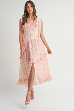 Load image into Gallery viewer, Floral Printed Shoulder Strap Midi Dress For Women – Floral Midi Dress, Shoulder Strap Dress, Ruffled Midi Dress, Feminine Floral Dress, Elegant Occasion Dress