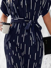 Load image into Gallery viewer, Tied Printed Mock Neck : Wide Leg Jumpsuit