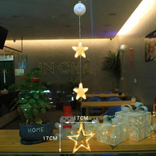Load image into Gallery viewer, Christmas 3Pcs LED Star Hanging Lights For Home Decor Suction Cup Battery Powered