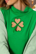 Load image into Gallery viewer, BiBi Ft Color Block Clover Cut Out Puff Sleeves Top