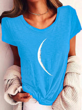 Load image into Gallery viewer, Wide Collar Printed T-Shirt – Casual Short Sleeve Top for Women