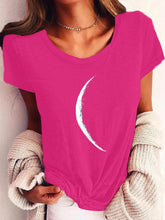 Load image into Gallery viewer, Wide Collar Printed T-Shirt – Casual Short Sleeve Top for Women