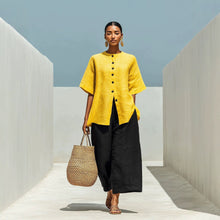 Load image into Gallery viewer, Linen Blend Cardigan Top & Cropped Wide-Leg Pants Set – 5 Colors S–3XL