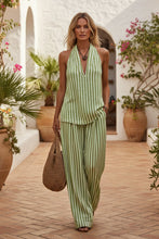 Load image into Gallery viewer, Women's Striped Sleeveless Top & Wide-Leg Pants Two-Piece Set