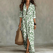 Load image into Gallery viewer, Digital Print Lapel Midi Shirt Dress – 5 Colors, S–3XL