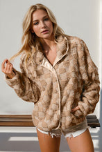Load image into Gallery viewer, Double Take Checkered Long Sleeve Fuzzy Jacket Cozy & Trendy Outerwear For Women
