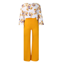Load image into Gallery viewer, Printed Floral Lace-Up Top & Wide-Leg Pants Set – 4 Colors, S–3XL