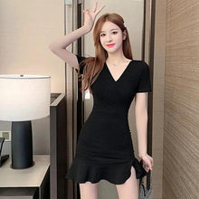 Load image into Gallery viewer, V-neck Bag Hip High Waist Slimming Fish Tail Dress
