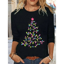 Load image into Gallery viewer, Women’s Long Sleeve Merry Christmas T-Shirt – Cute Christmas Tree Graphic Tee