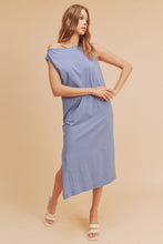 Load image into Gallery viewer, Side Slit Round Neck Sleeveless Midi Elegant Dress–Versatile, Chic, and Timeless Wardrobe Staple with Side Slits and Sleeveless Design for Effortless Style