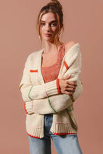 Load image into Gallery viewer, SO ME Loose Fit Multi Stripe Open Front Cardigan