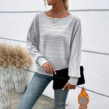 Load image into Gallery viewer, Women’s Textured Round-Neck Long-Sleeve Pullover
