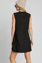 Load image into Gallery viewer, Round Neck Sleeveless High-Low Curved Hemline Mini Dress – Trendy High-Low Dress, Sleeveless Mini Dress, Curved Hemline Dress, Flattering Round Neck Dress, Chic High-Low Dress