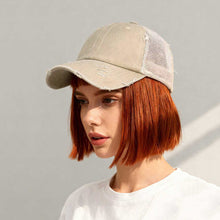 Load image into Gallery viewer, Distressed Washed Mesh Baseball Cap – Frayed Unisex Hat for Outdoor & Daily Wear