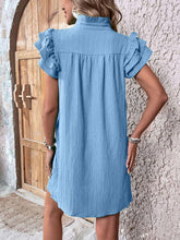 Load image into Gallery viewer, Elegant Ruffled Cap Sleeve Mini Dress Feminine & Flowy Summer Dress