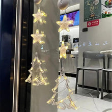 Load image into Gallery viewer, Christmas 3Pcs LED Star Hanging Lights For Home Decor Suction Cup Battery Powered