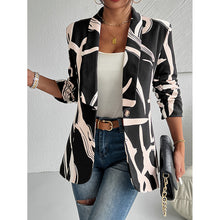 Load image into Gallery viewer, Women's Abstract Print Blazer Button Long Sleeve Work Jacket