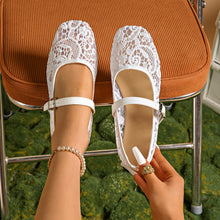 Load image into Gallery viewer, Women's Breathable Lace Flat Mary Jane Pumps
