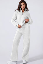 Load image into Gallery viewer, Solid Zip-Up Jacket and Drawstring Pants Set