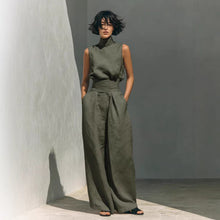 Load image into Gallery viewer, Women’s Two-Piece Set – Sleeveless Top & Wide-Leg Pants