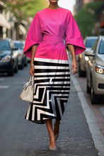 Load image into Gallery viewer, Geometric Print Batwing Sleeve Flowy Maxi Dress – 12 Styles, XS–XXXL