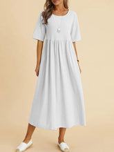 Load image into Gallery viewer, Plus Size Midi Dress | Round Neck Pocket Dress