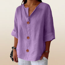 Load image into Gallery viewer, Women's V-Neck Buttoned Blouse