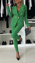Load image into Gallery viewer, Lapel Button-Down Jacket & Slim-Fit Trousers Suit – 15 Colors XS–XXL