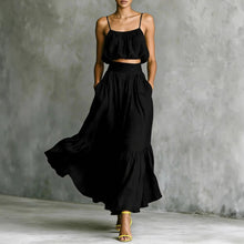 Load image into Gallery viewer, Women’s Two-Piece Flared Skirt Set – High-Waist Elegant Outfit