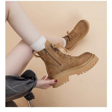 Load image into Gallery viewer, Women's Retro Chunky Heel Mid-Calf Martin Boots – Side Zipper