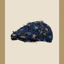 Load image into Gallery viewer, Colorful Plaid Star Distressed Beret — Korean Style Five-Pointed Hat